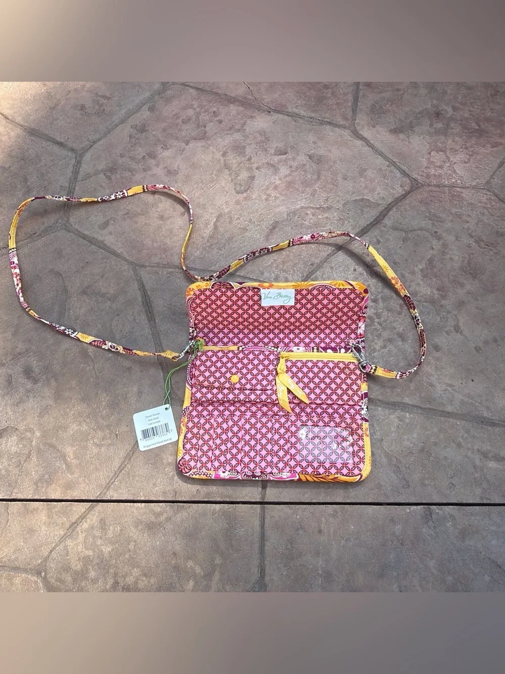 Vera Bradley Sleek Wallet Crossbody in Bali Gold